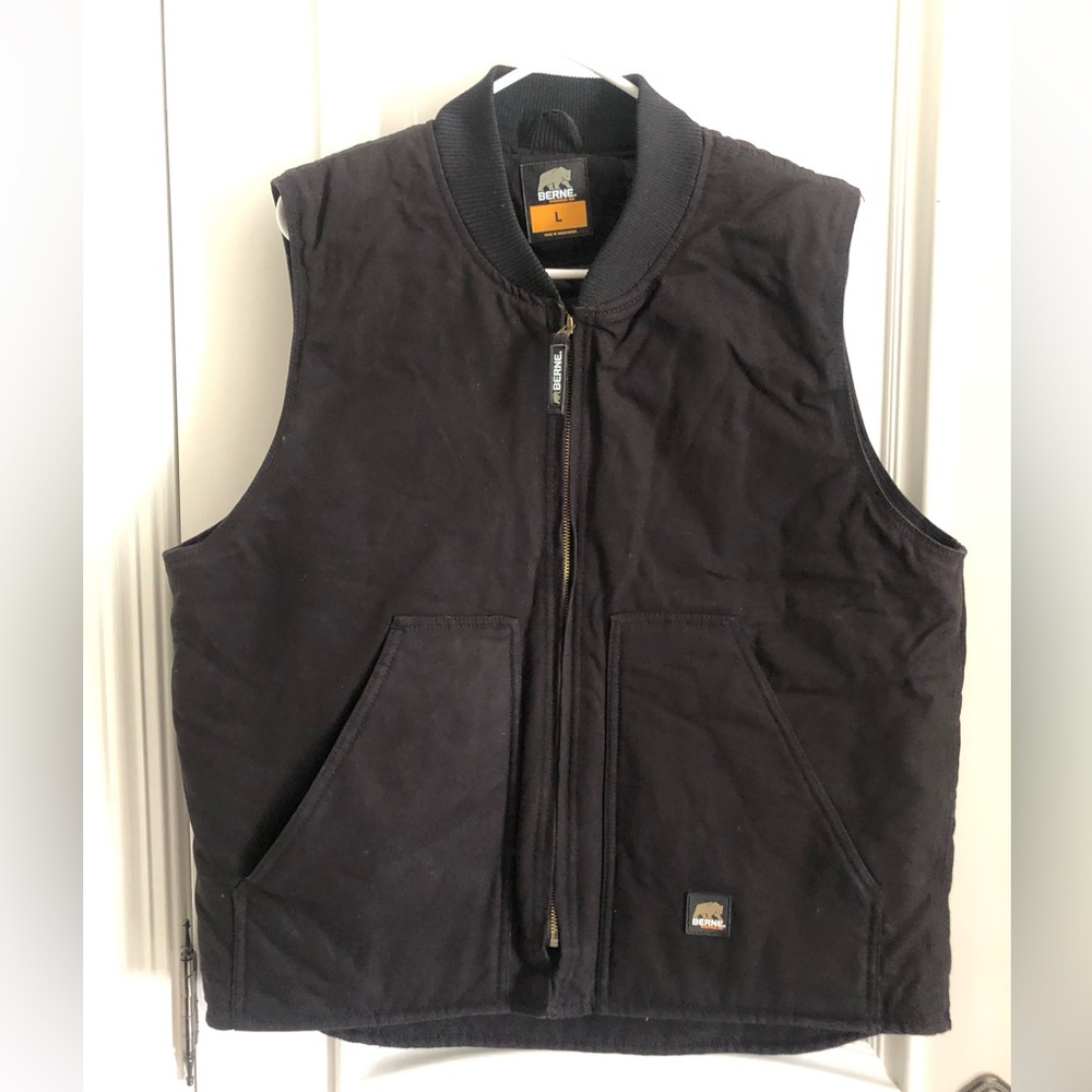 Berne Men's Black Workman’s Duck Vest